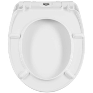 Abattant WC Diaqua blanc en Duroplast avec fermeture ralentie, vue de dessus.
