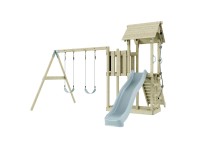 PolarPlay Spielturm Uppsala Doppelschaukel Kletterturm Rutsche Eisblau