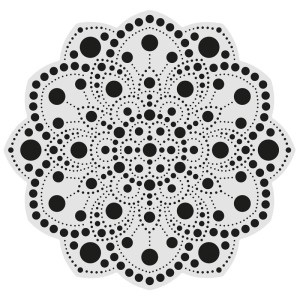 Aladine Dot Art stencil, 20x20cm, MDF. Motivo mandala per pittura a punti.