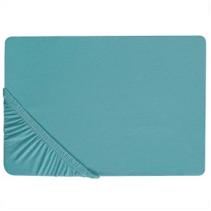 Drap-housse turquoise Beliani Hofuf en coton, 160x200 cm.
