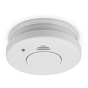 Détecteur de fumée Smartwares RM250 blanc pour la protection incendie. Capteur optique rond avec bouton test.