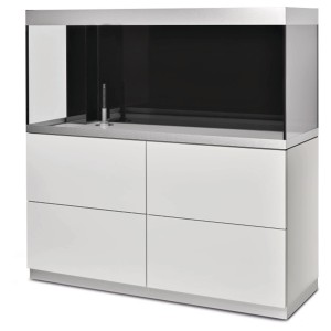Oase combinaison aquarium Highline Optiwhite 400, blanc. Aquarium moderne avec meuble.