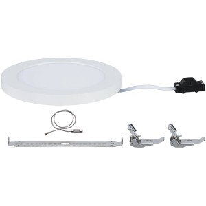 Panneau LED encastrable Paulmann Cover-it, 12W, blanc, rond, avec accessoires pour spots encastrables.
