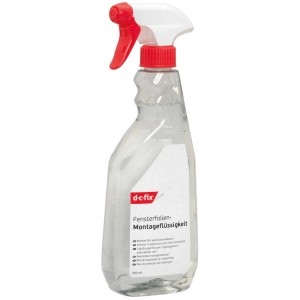 Liquido di montaggio D-c-fix, flacone da 500 ml con spruzzatore per pellicole adesive e funzionali.