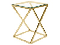 Table d'appoint Beverly verre et inox Or (HxlxP) 55 x 40 x 40 cm