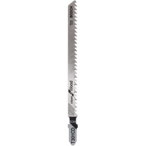 Lame de scie sauteuse Bosch Pro T 301 CD Clean for Wood, idéale pour des coupes nettes dans le bois.