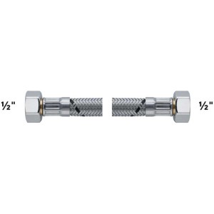 Tubo flessibile Flexo DN8, 1/2 pollice, lunghezza 15 cm, rivestimento in acciaio inox.