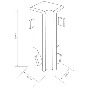 Coin intérieur pour plinthe Egger, chêne taupe, lot de 2, pour plinthes Cubical 6 cm.