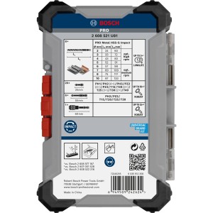 Set Bosch Pro Impact da 35 pezzi con inserti per avvitatura e punte per metallo in valigetta.