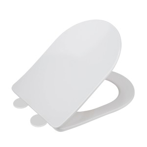 Wenko Sedile WC Galati, forma a D, in duroplast, bianco opaco con chiusura ammortizzata.
