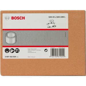 Filtre plissé Bosch pour aspirateur eau et poussière, compatible avec GAS 12-25, GAS 15 PS et GAS 20 L SFC Professional.