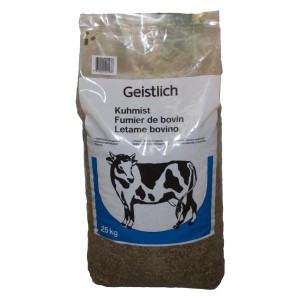 Sack Geistlich Kuhmist 25kg, Bio-Dünger für Gemüse, Stauden und Sträucher.