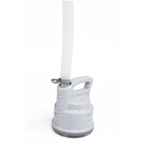 Pompe submersible Bestway pour vider les piscines, résistante au chlore, avec tuyau et poignée.