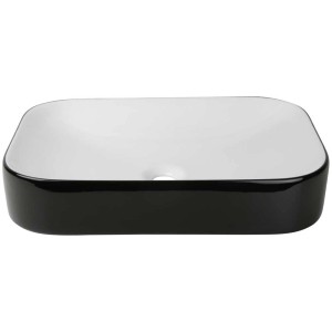 Vasque à poser Cuando, 60 cm, en noir et blanc. Lavabo moderne, ovale.