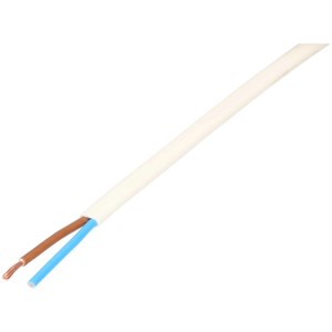 Cavo TDF bianco H05VVH2-F, guaina in plastica, 2 x 1,0 mm², lunghezza 10 m.