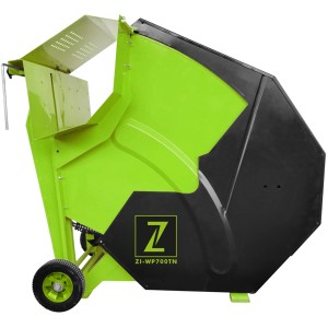 Scie à bascule Zipper WP700TN verte et noire, avec grande lame et châssis.