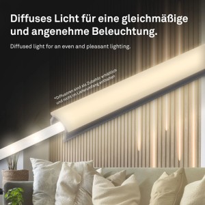 Briloner LED strip starter set con luce bianca calda, 2,6 m, per pannelli. Illuminazione d'accento.