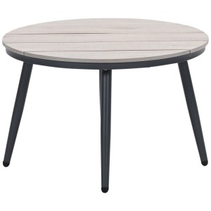 Tavolino da salotto Garden Impressions Margriet, Ø 70 cm, alluminio/Vironwood, naturale/nero. Tavolo da giardino per set lounge.