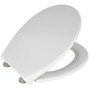 Sedile WC Wenko Samos Premium bianco in duroplast con chiusura rallentata.