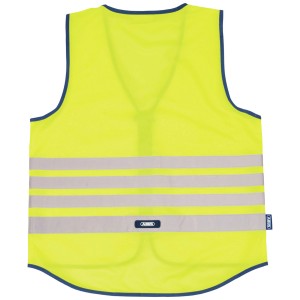 Gilet de sécurité Abus Lumino ReflexVest jaune taille M pour une bonne visibilité dans la circulation routière.