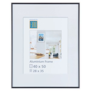 Cornice portafoto in alluminio nero AL3, 40x50 cm, per decorare le pareti con stile.