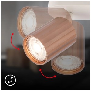 Faretto Briloner Skaft color moka, 2 luci, orientabile e girevole per un'illuminazione flessibile.