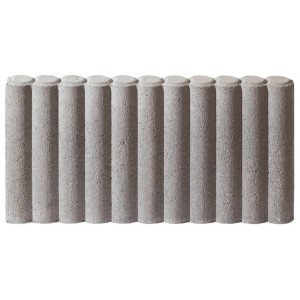 Bordure de palissade arrondie Diephaus, grise, 50x25x6 cm, pour jardin et bordure.