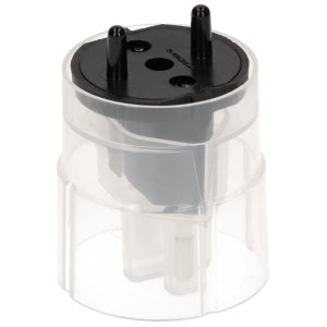 Adaptateur fixe noir Type 11 pour prise Schuko, 2 pôles, pour applications permanentes.