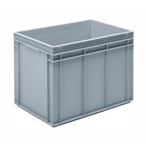 Contenitore Rako grigio, 90 litri, impilabile e robusto.