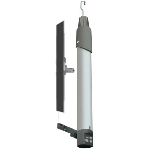 Schellenberg Entraînement de store sans fil Premium avec panneau solaire pour volets roulants, argent/noir.