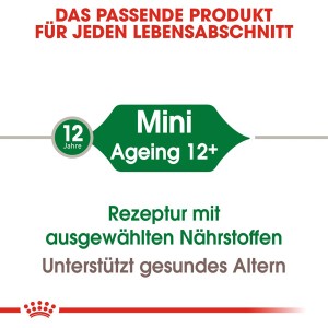 Logo Royal Canin Mini Ageing 12+: alimento secco per cani anziani di piccola taglia 12+.