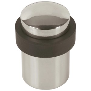 Fermo porta Fix-o-moll autoadesivo, argento, in acciaio inox con anello in gomma.