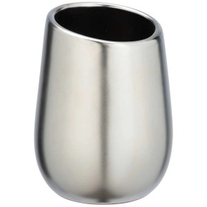 Wenko Porta spazzolino Badi, opaco, effetto cromo, in ceramica.