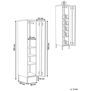 Beliani Armoire de bureau Frome beige clair 185 x 38 x 50 cm