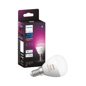Lampadina LED Philips Hue E14 a goccia, 5W, White & Color Ambiance, con confezione.