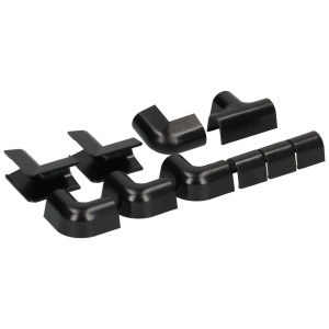Connecteurs pour goulottes Cablefix, set de 10 pièces noires pour goulottes de 10 mm.