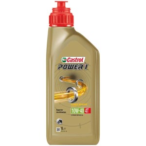 Huile moteur Castrol Power 1 10W-40, 1 litre pour motos 4 temps.