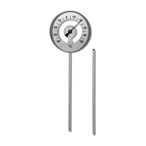 Thermomètre de jardin Möller Therm, 115 cm, avec échelle claire et piquet.