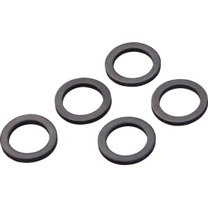 Cinq joints d'étanchéité gris en caoutchouc, épaisseur 2 mm, pour mélangeurs.