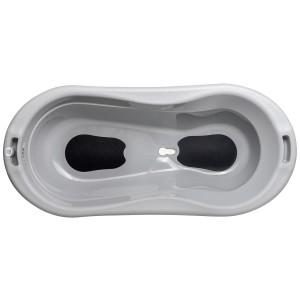 Baignoire bébé Rotho Top Xtray grise, longueur 105 cm, avec tapis antidérapants. Idéale pour les bébés et les jeunes enfants.