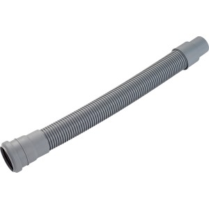 Tubo flessibile HT grigio da 500 mm in plastica per installazione sanitaria, montaggio sifone flessibile.
