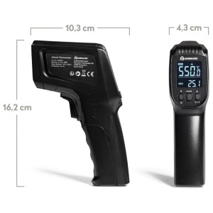 Termometro a infrarossi Burnhard con doppio laser, strumento BBQ nero per misurare la temperatura.