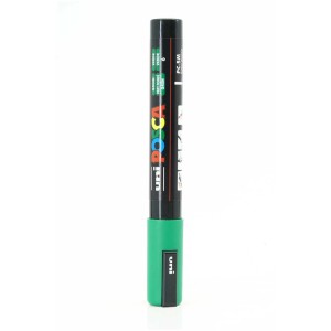 Uni Posca Marker PC-5M in Grün, Acrylmalstift für diverse Oberflächen.
