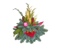 Urnen-Grabbouquet Nobilis/Konifere Pink (HxBxT) 26 x 28 x 28 cm