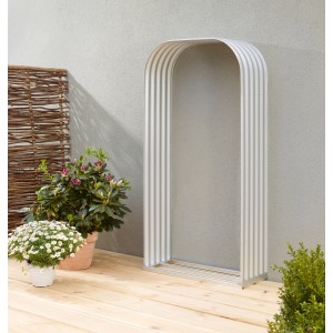 Vitavia Kaminholzregal Ardor 401, métal argenté, 200x99x40 cm, pour le stockage du bois de chauffage.