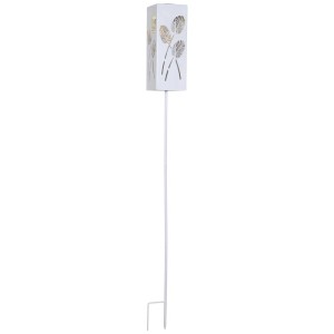 Lampe solaire décorative Albaleaf blanche avec motif de feuilles pour le jardin.