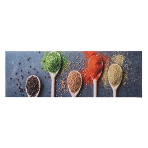 Tapis de cuisine motif épices : Tapis décoratif pour la cuisine, 50x150 cm.