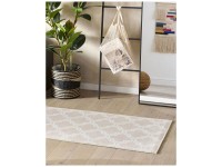 Teppich Kadayal marokkanisches Muster Kurzflor Beige 60 x 200 cm