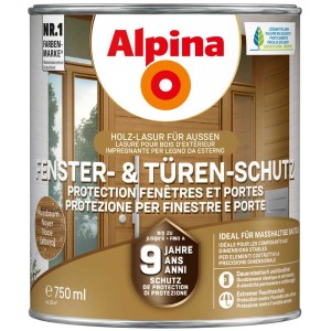 Alpina Fenster- & Türen-Schutz Nussbaum, Holzlasur für langanhaltenden Schutz und schöne Oberflächen.
