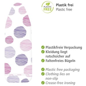 Copriasse da stiro Wenko Basic Pro M/L con motivo a pois rosa-viola.